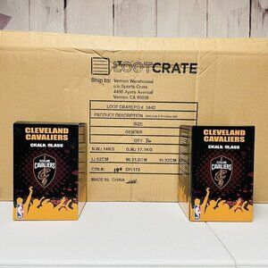36 Cleveland Cavaliers NBA Chalk Glasses W/ Ping Pong Balls 1 CASE Sports Crate